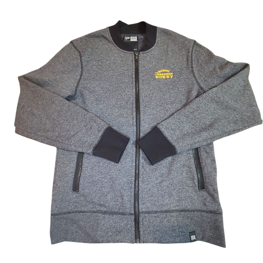 New Era Mens Jack Daniels Tennessee Honey Full Zip Sweater Gray Small